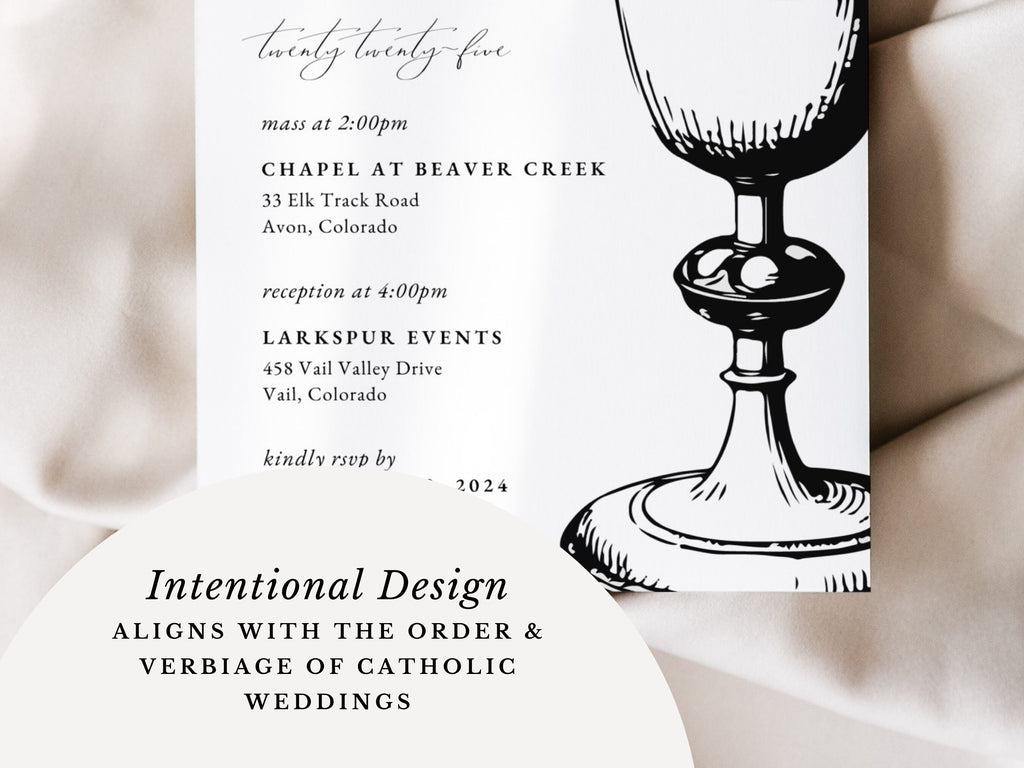 Chalice Catholic Wedding Invitation Template