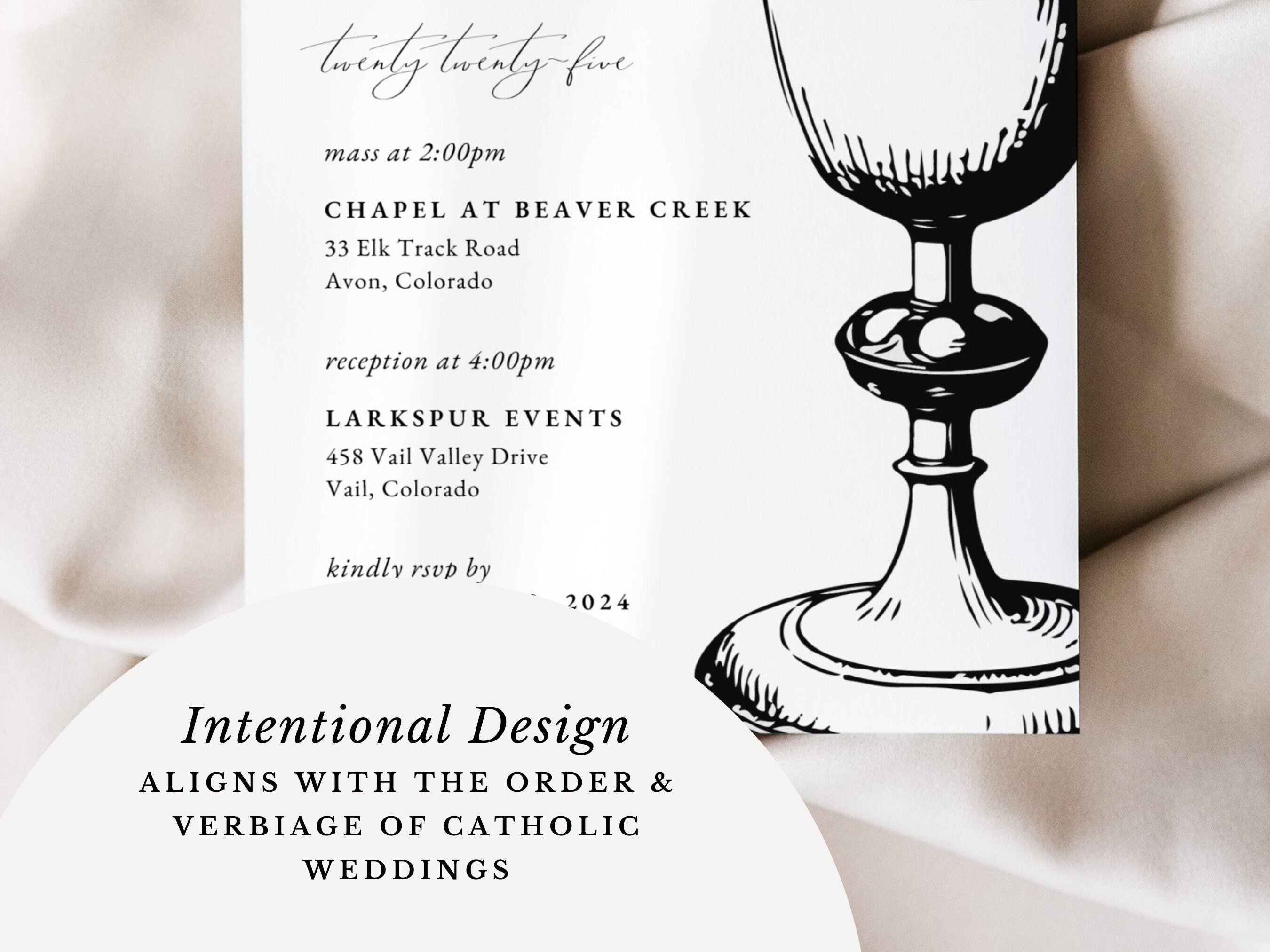 Chalice Catholic Wedding Invitation Template