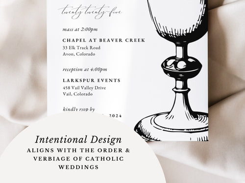 Chalice Catholic Wedding Invitation Template