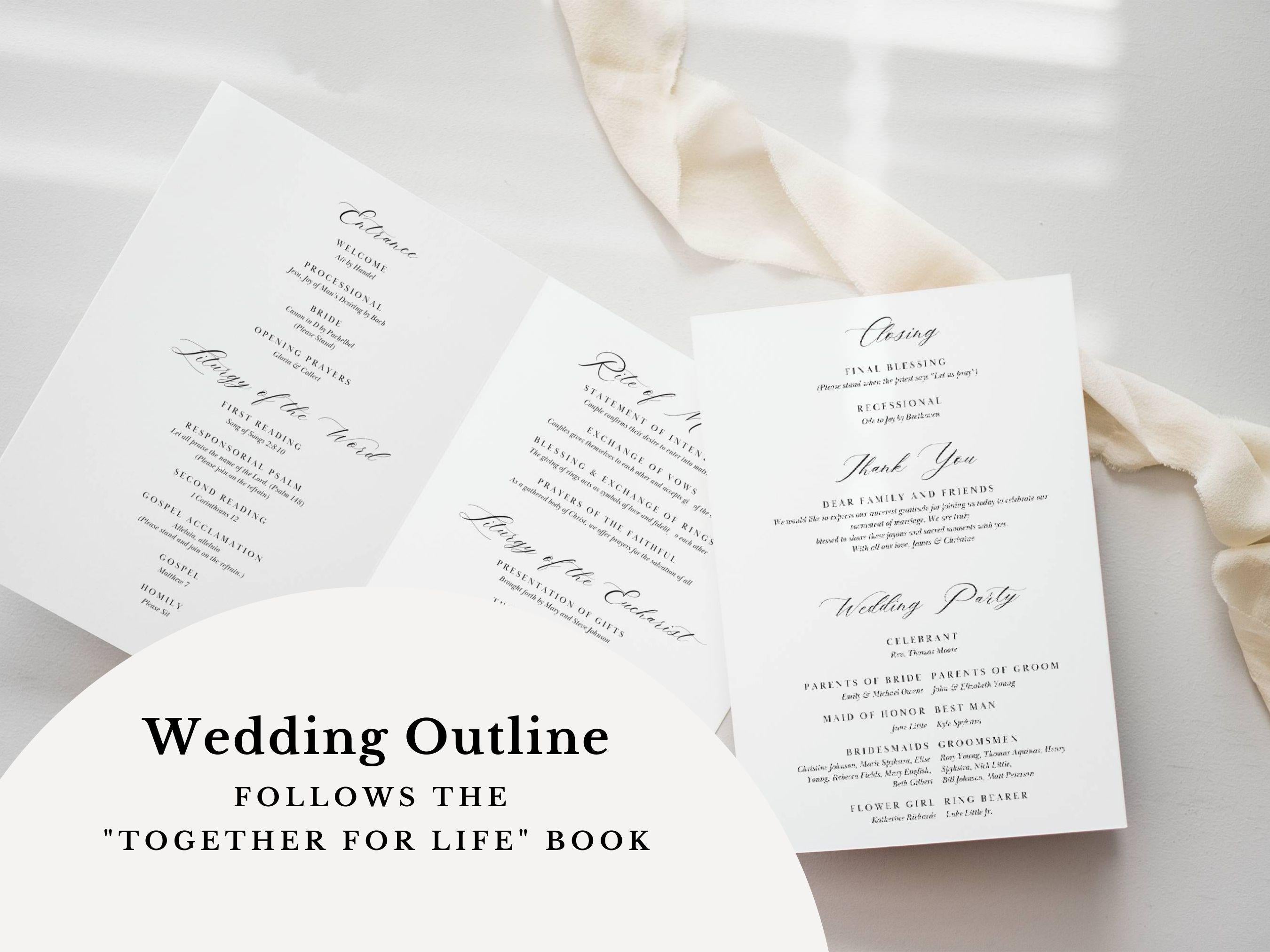 Roses Bifold Wedding Program Template