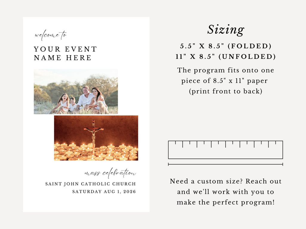 Family Catholic Mass Bifold Program Template
