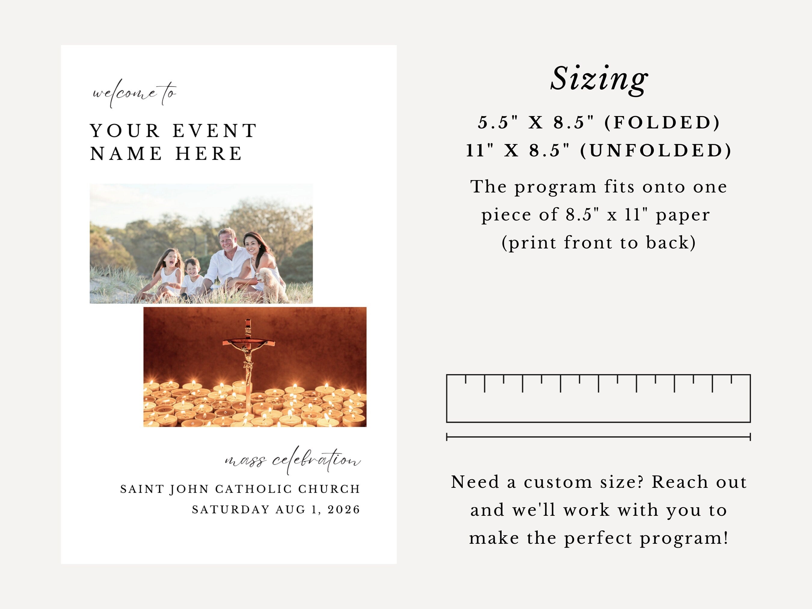Family Catholic Mass Bifold Program Template