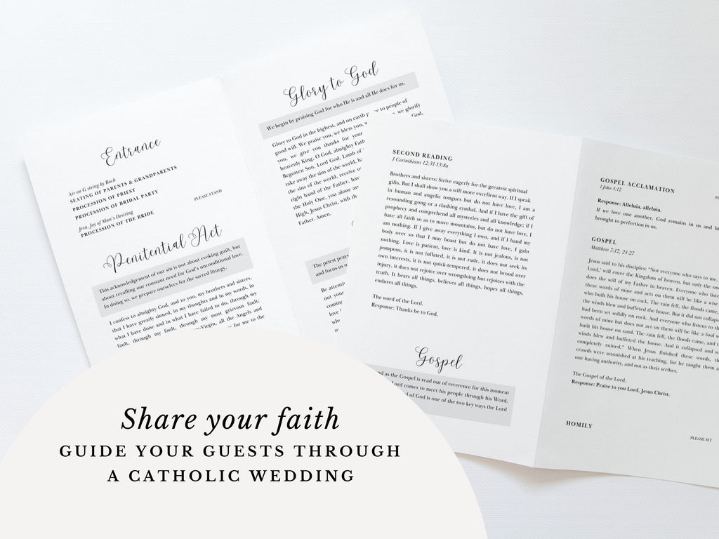 Catholic Rings Full Readings & Explanation Wedding Program Template