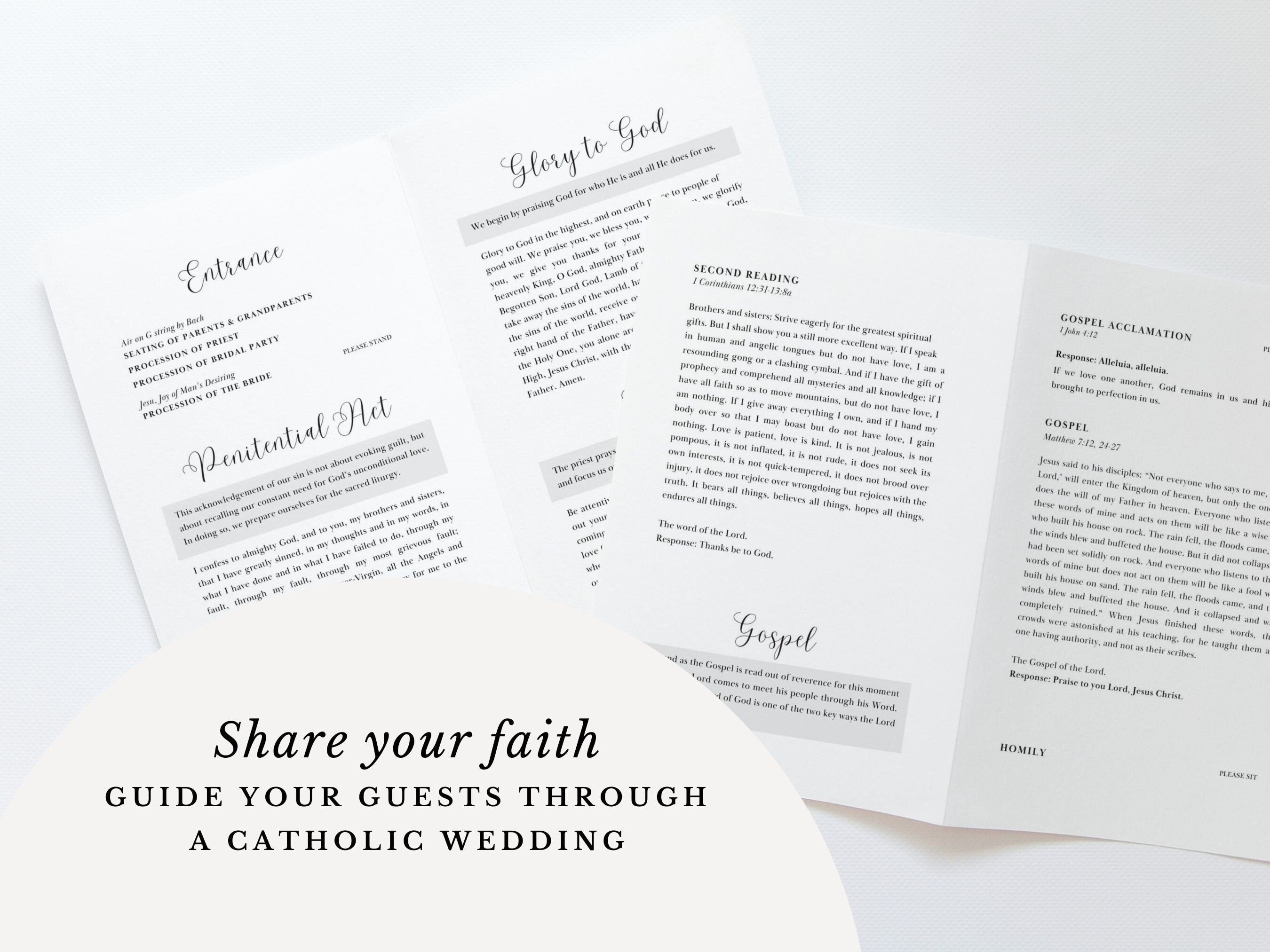 Catholic Rings Full Readings & Explanation Wedding Program Template