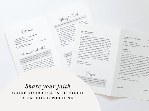 Catholic Rings Full Readings & Explanation Wedding Program Template