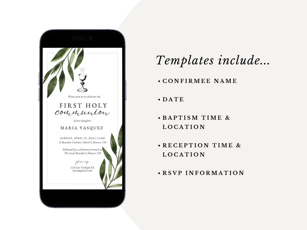 First Holy Communion Invitation Template