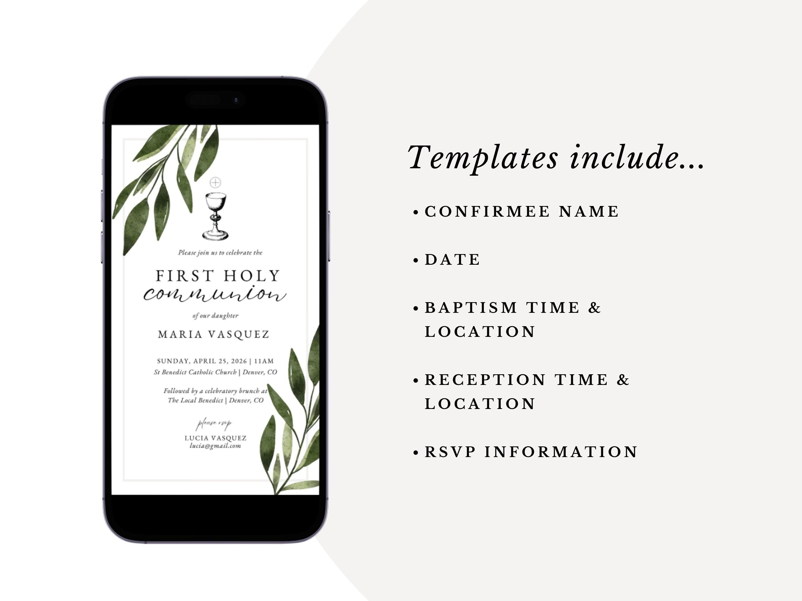 First Holy Communion Invitation Template
