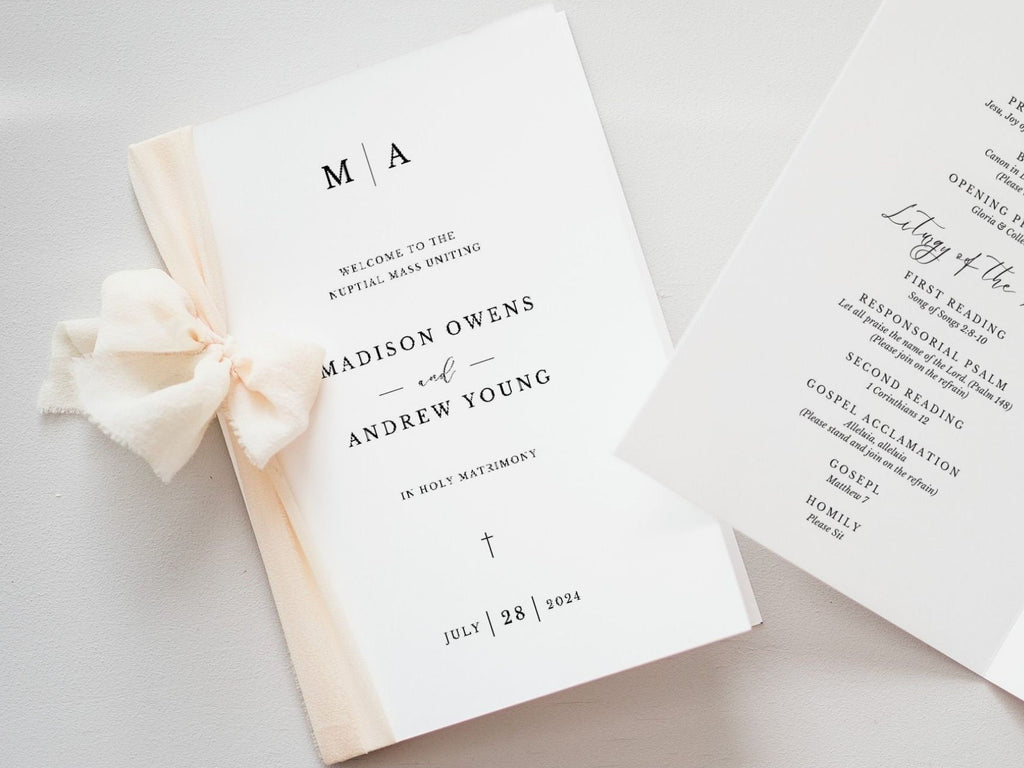 Modern Bifold Wedding Program Template