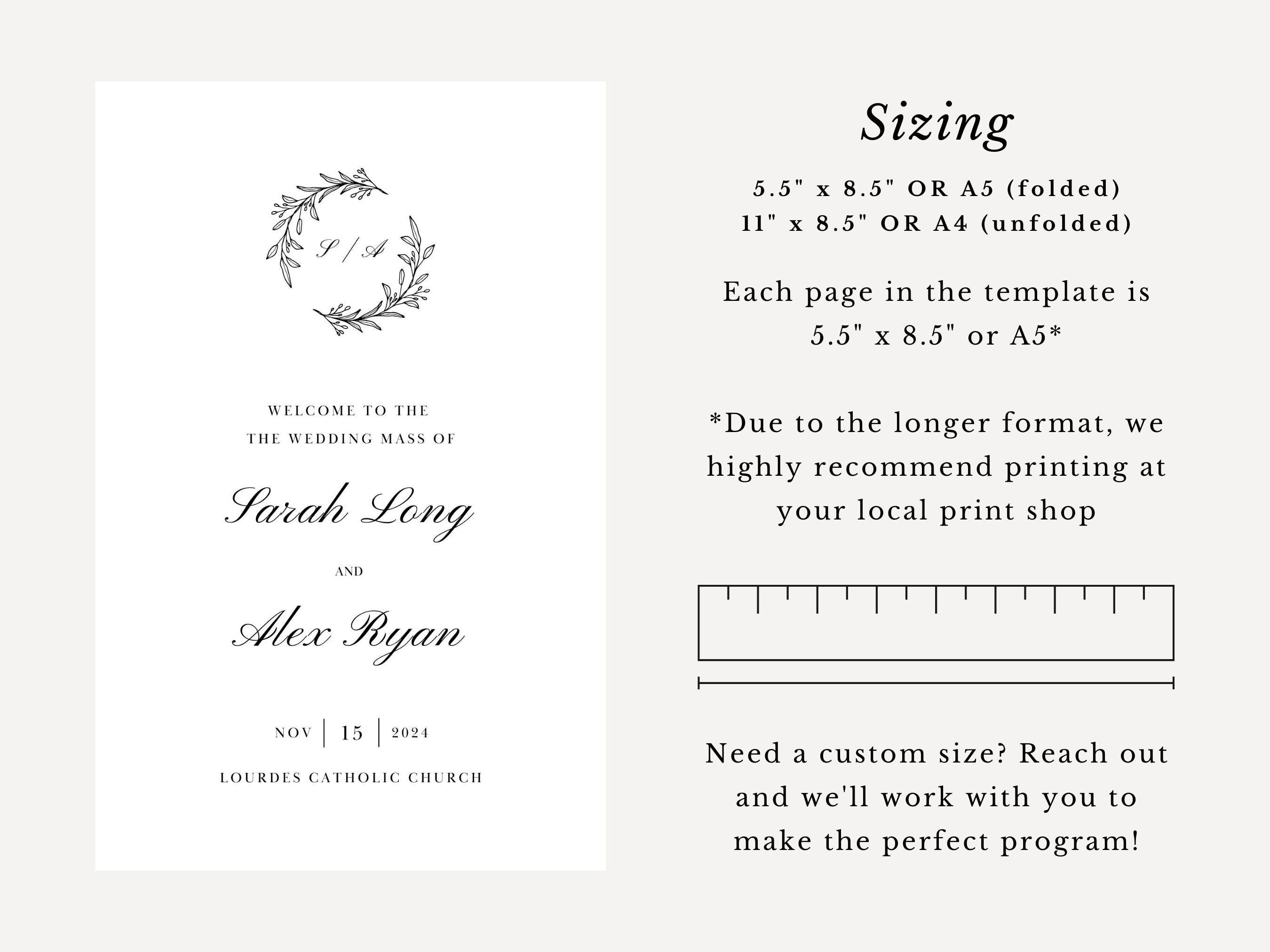 Wreath Full Readings & Explanation Wedding Program Template