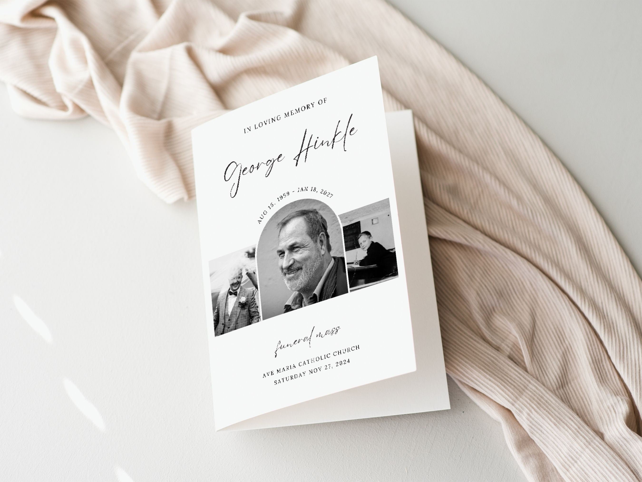 George Catholic Funeral Program Template