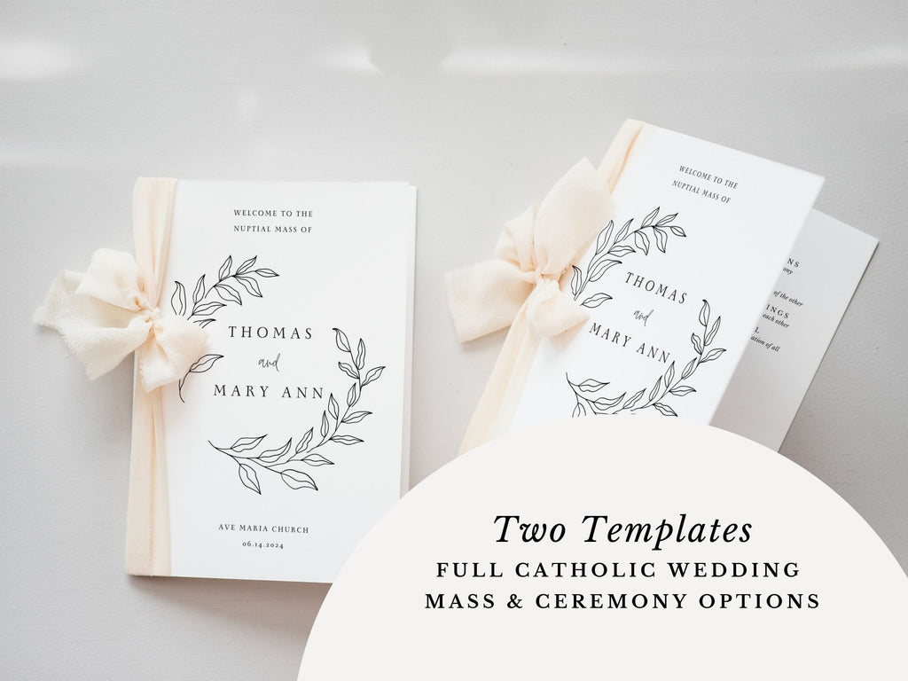 Leaf Bifold Wedding Program Template