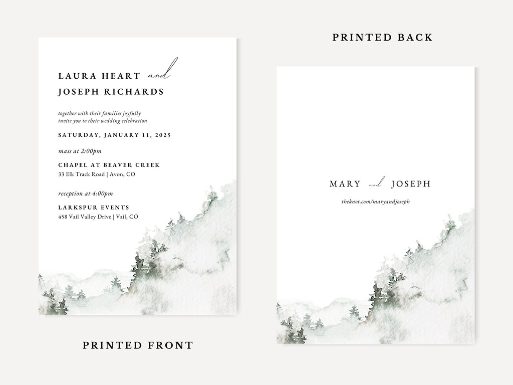 Mountain Catholic Wedding Invitation Template