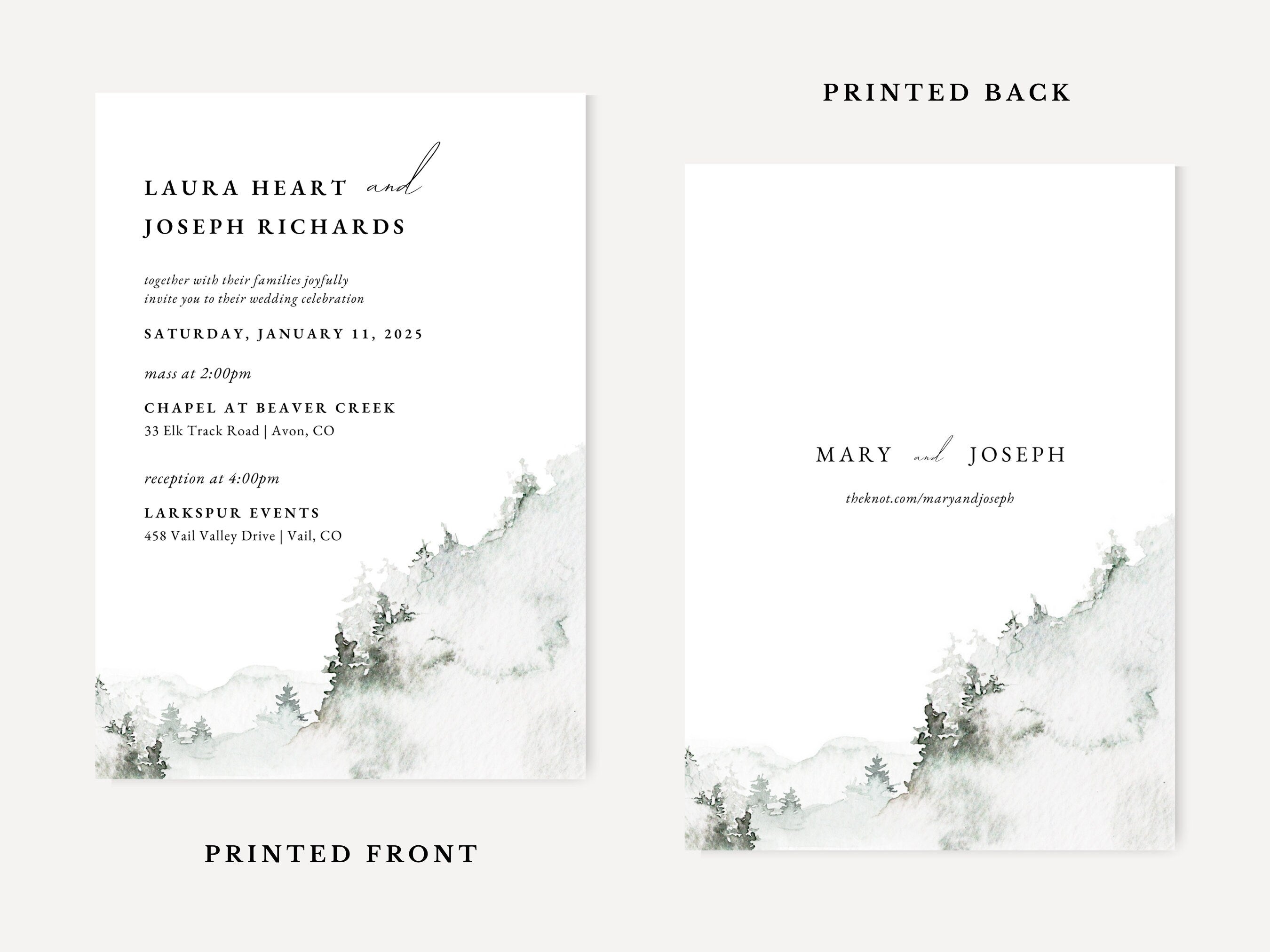 Mountain Catholic Wedding Invitation Template
