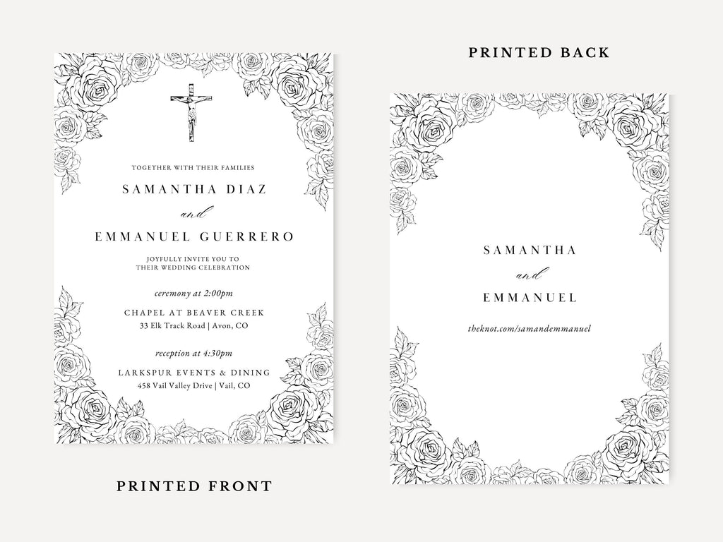 Roses Catholic Wedding Invitation