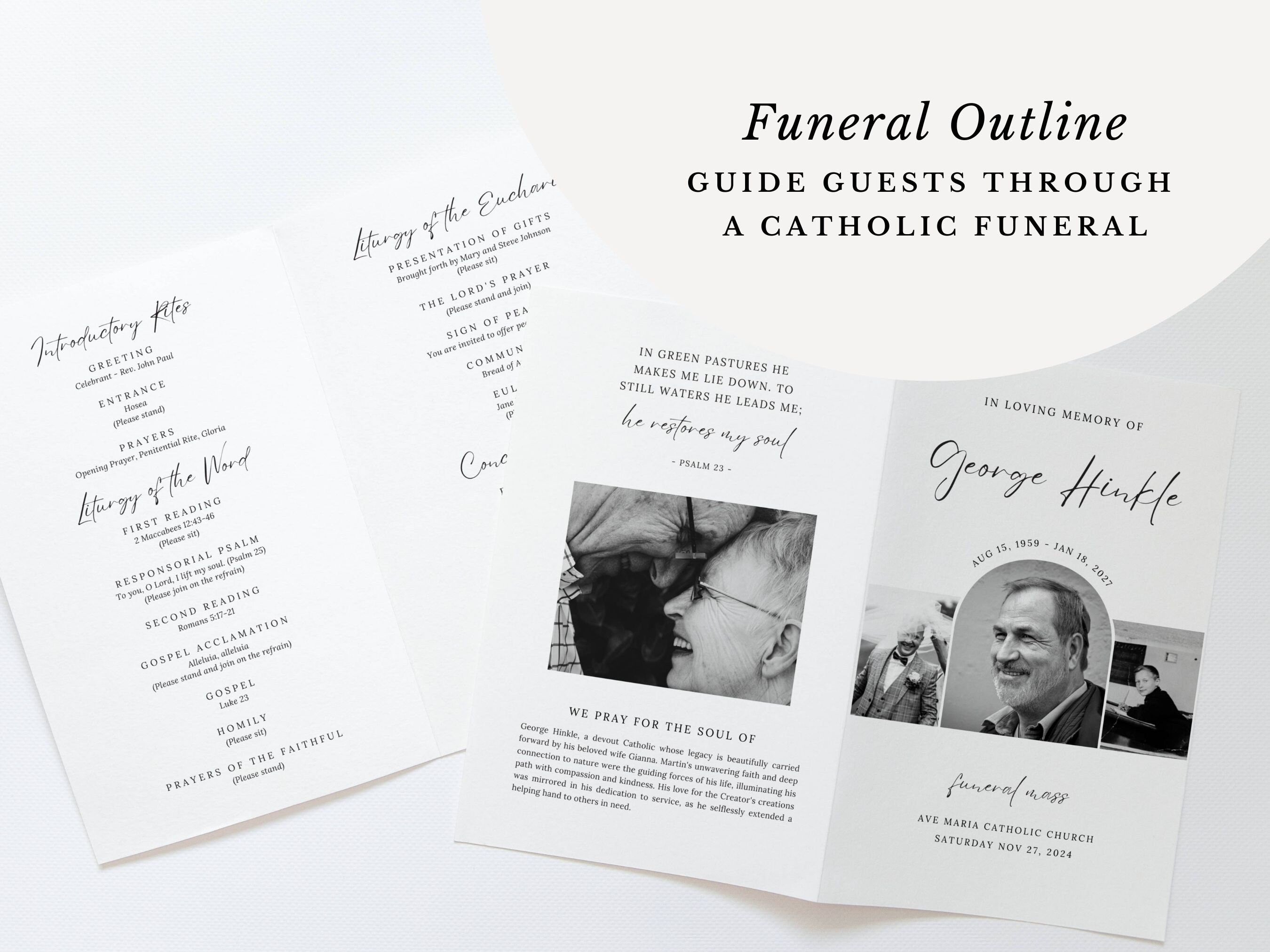 George Catholic Funeral Program Template