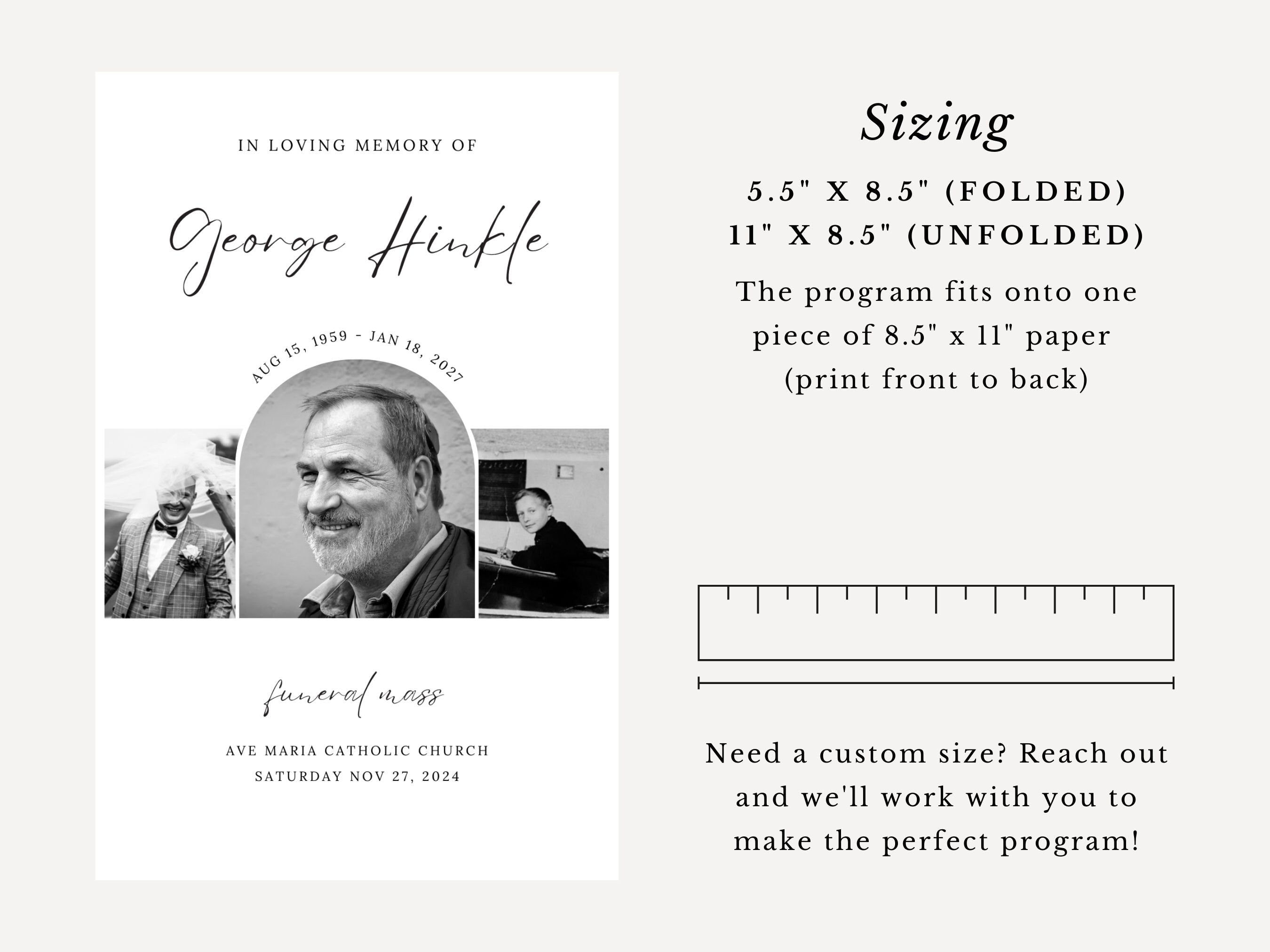 George Catholic Funeral Program Template