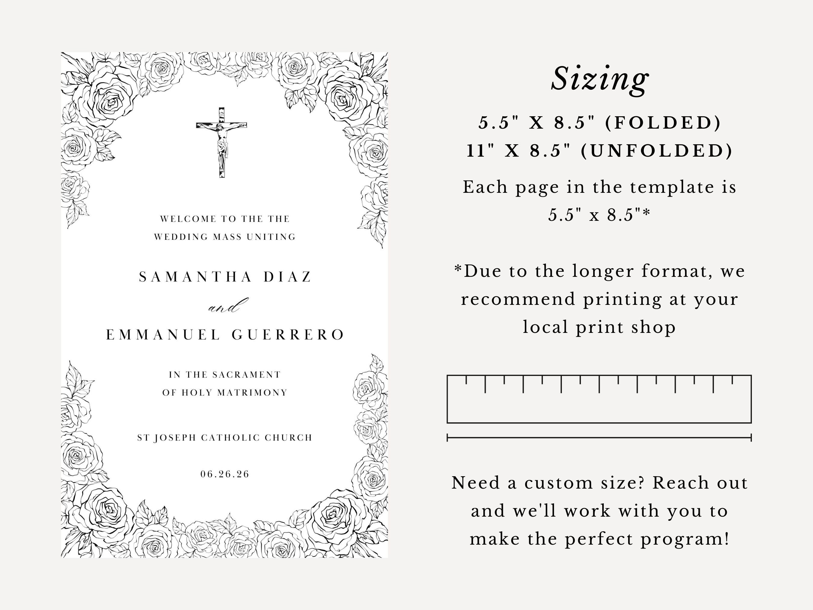 Roses Full Readings & Explanation Wedding Program Template