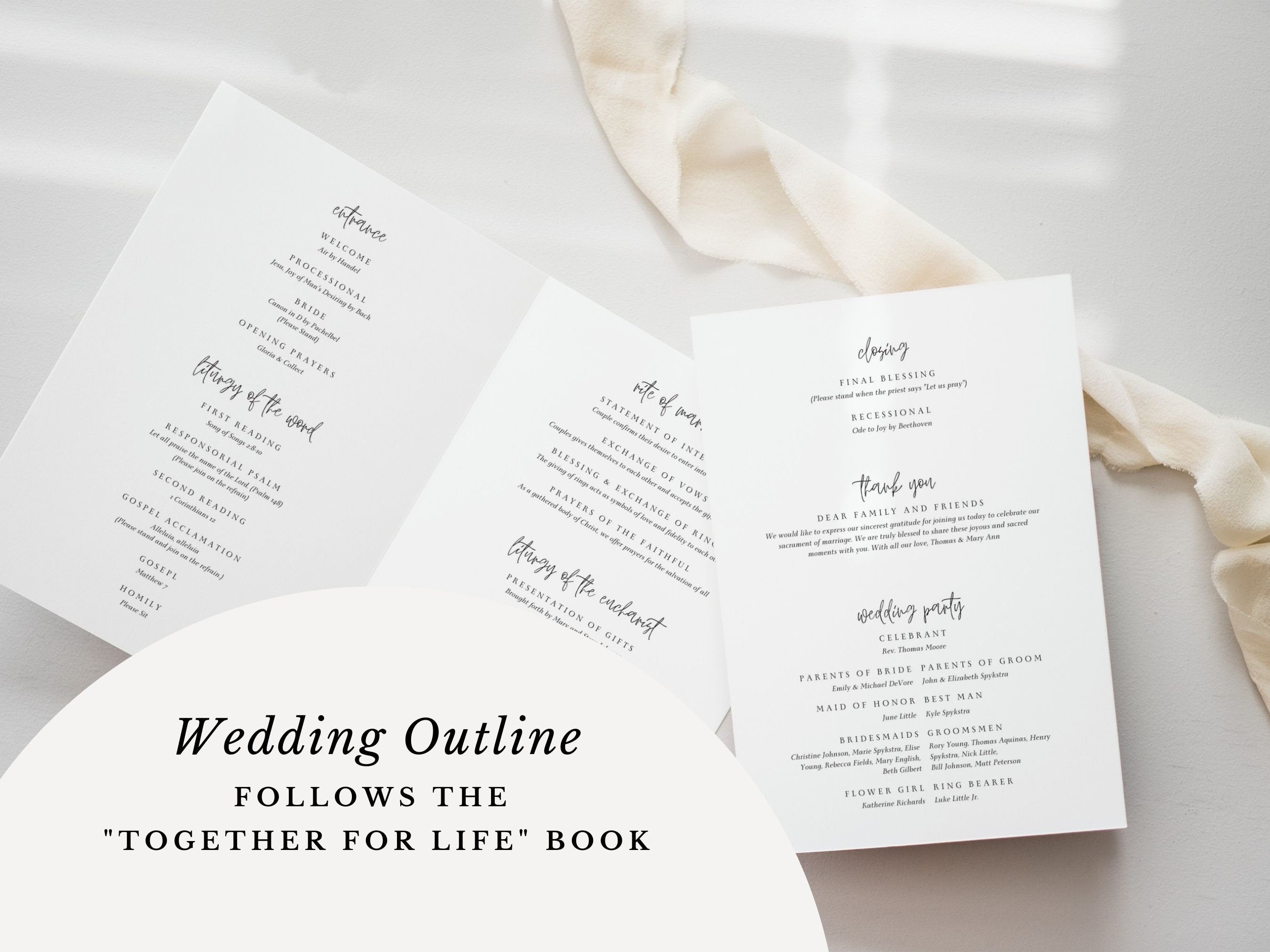 Leaf Bifold Wedding Program Template