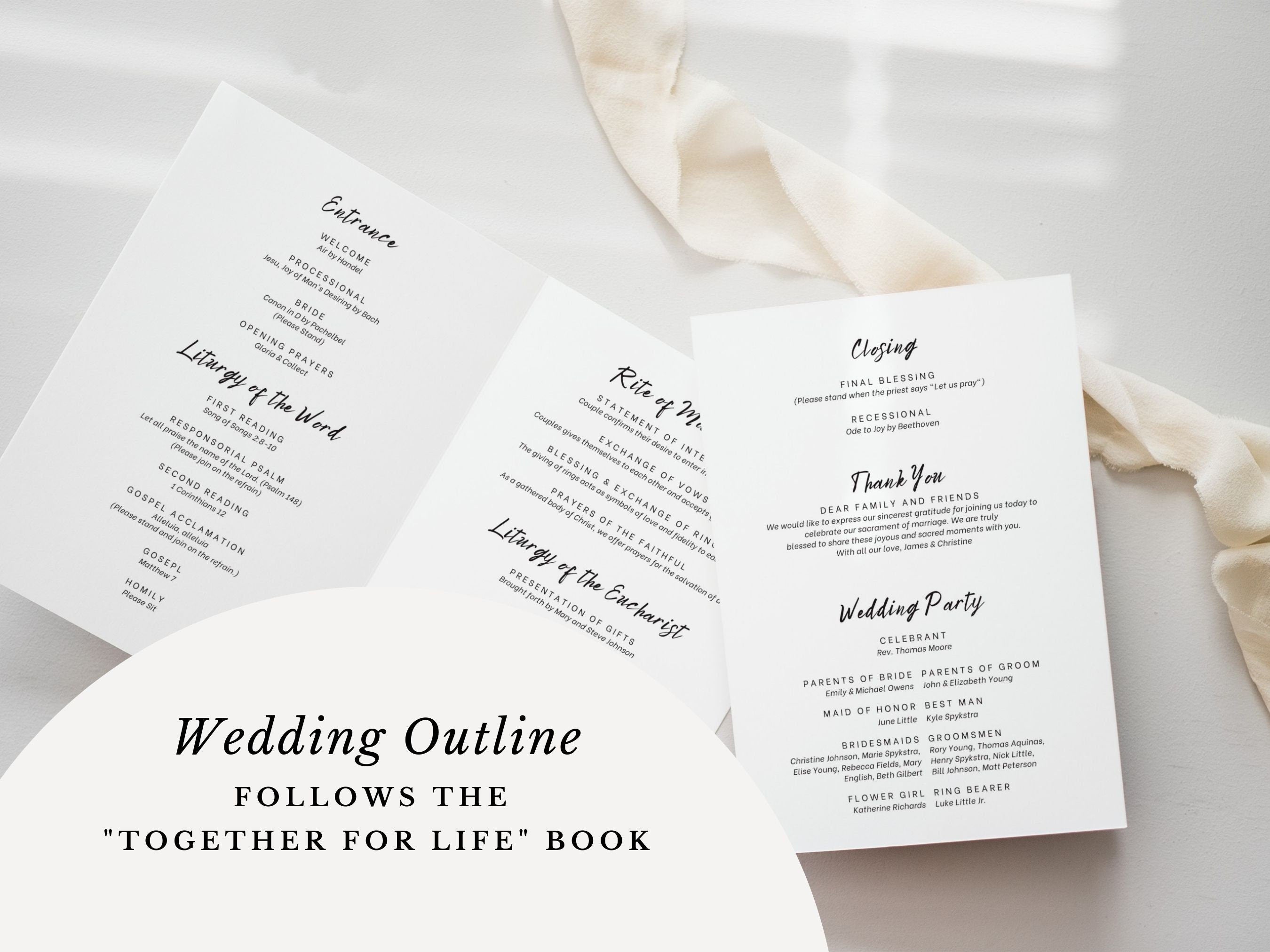 Minimalist Bifold Wedding Program Template