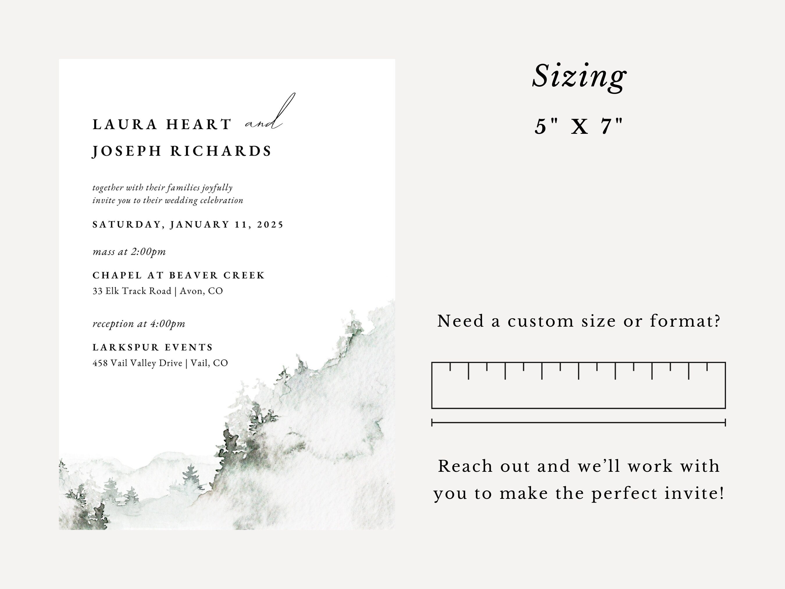 Mountain Catholic Wedding Invitation Template