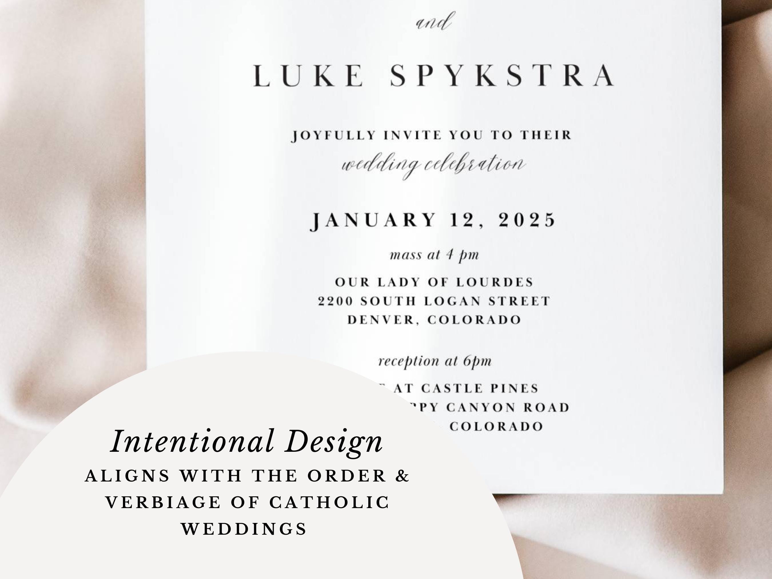Catholic Wedding Invitation Template